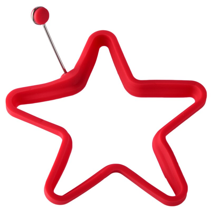 Silicone Fried egg mold round Heart-Shaped Star Bear Flower Omelette Maker Molded Silicone Omelette Pancake Baking Shape: 2STAR-RED