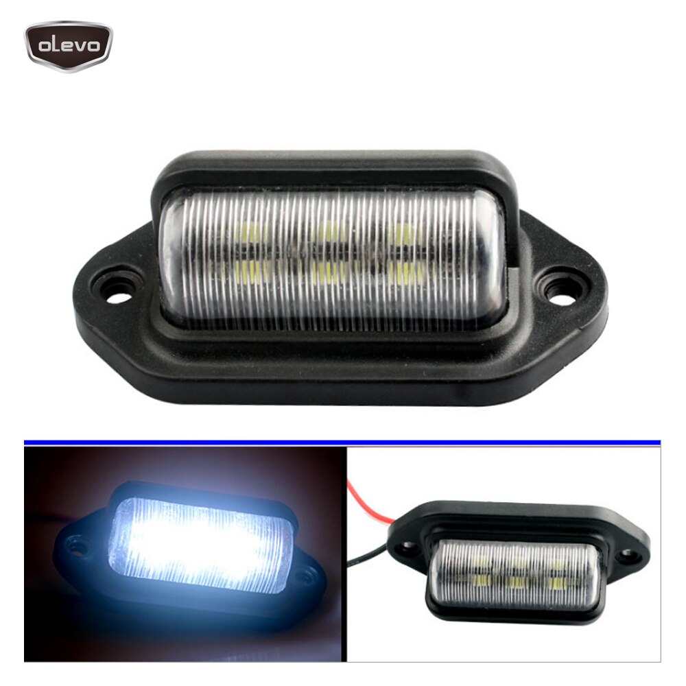 1 paar 6 LED Auto Plaat Nummer 3.6W Led Verlichting 12V Led Off Road Motor Vrachtwagen Boot offroad Lamp Wit Beam Auto Licht