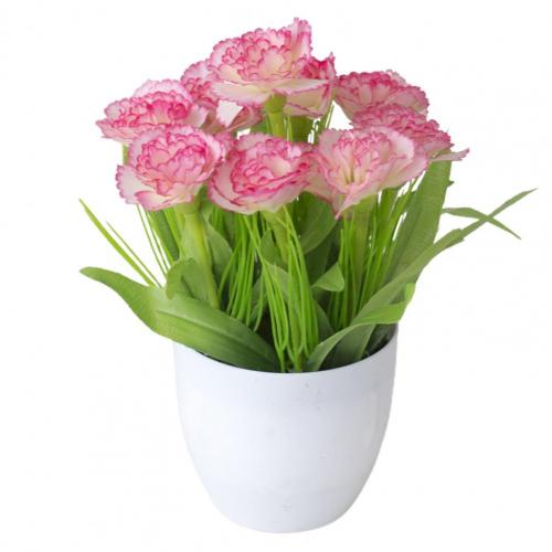 1 Set Artificial Plants Multi-use Handmade Plastic Artificial Plants Display Simulation flower set living room decoration: Pink