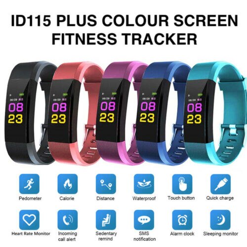 ID115 Plus Pro Colour Activiteit Fitness Tracker Smart Horloge Stappenteller Polsband Lopen Hartslag Stappenteller Smartband