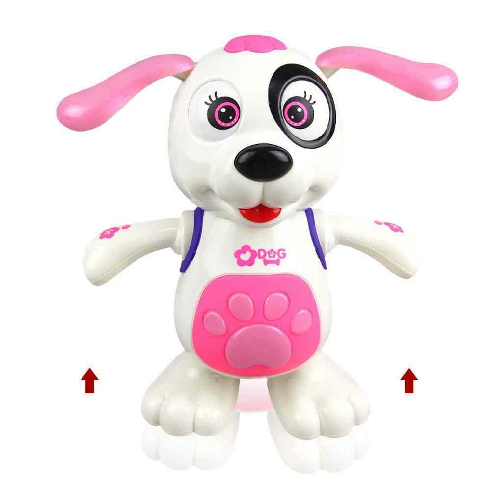 Electronic Dance Dog Toy Music Dance Walking Interaction Kids Puppy Pet Toy Mimicry Interactive Educational Toy with Light: Pink