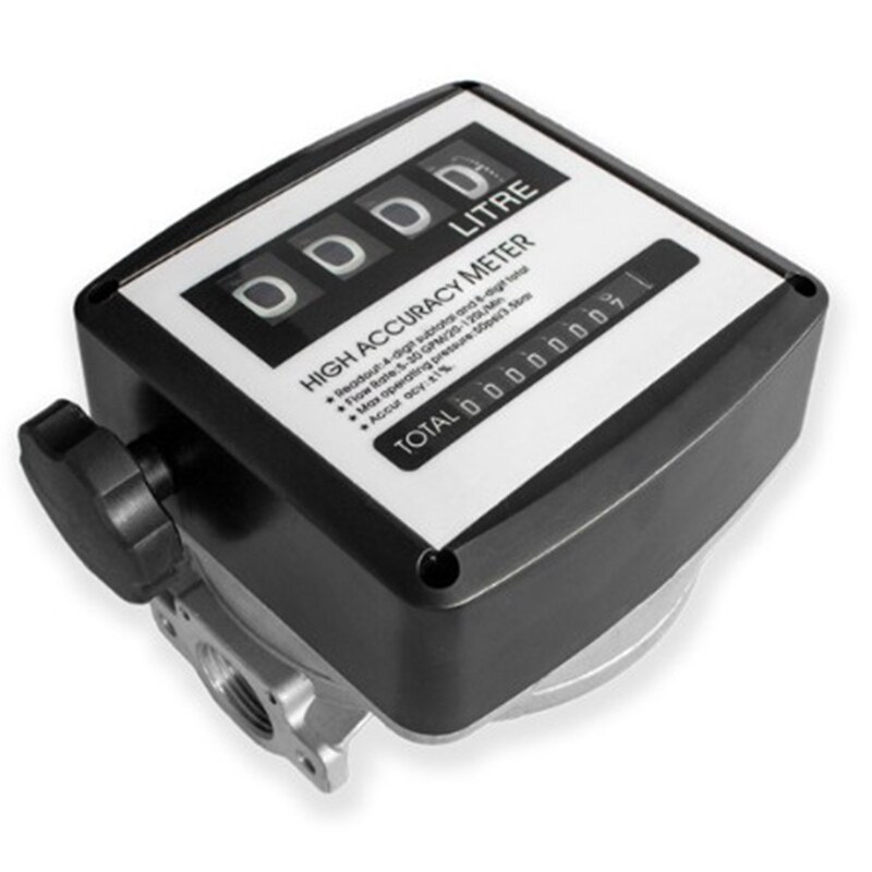 1Pcs Fm-120 4 Digital Gasoline Fuel Petrol Oil Flow Meter Four Digital for Fuel Oil Flow Meter Counter