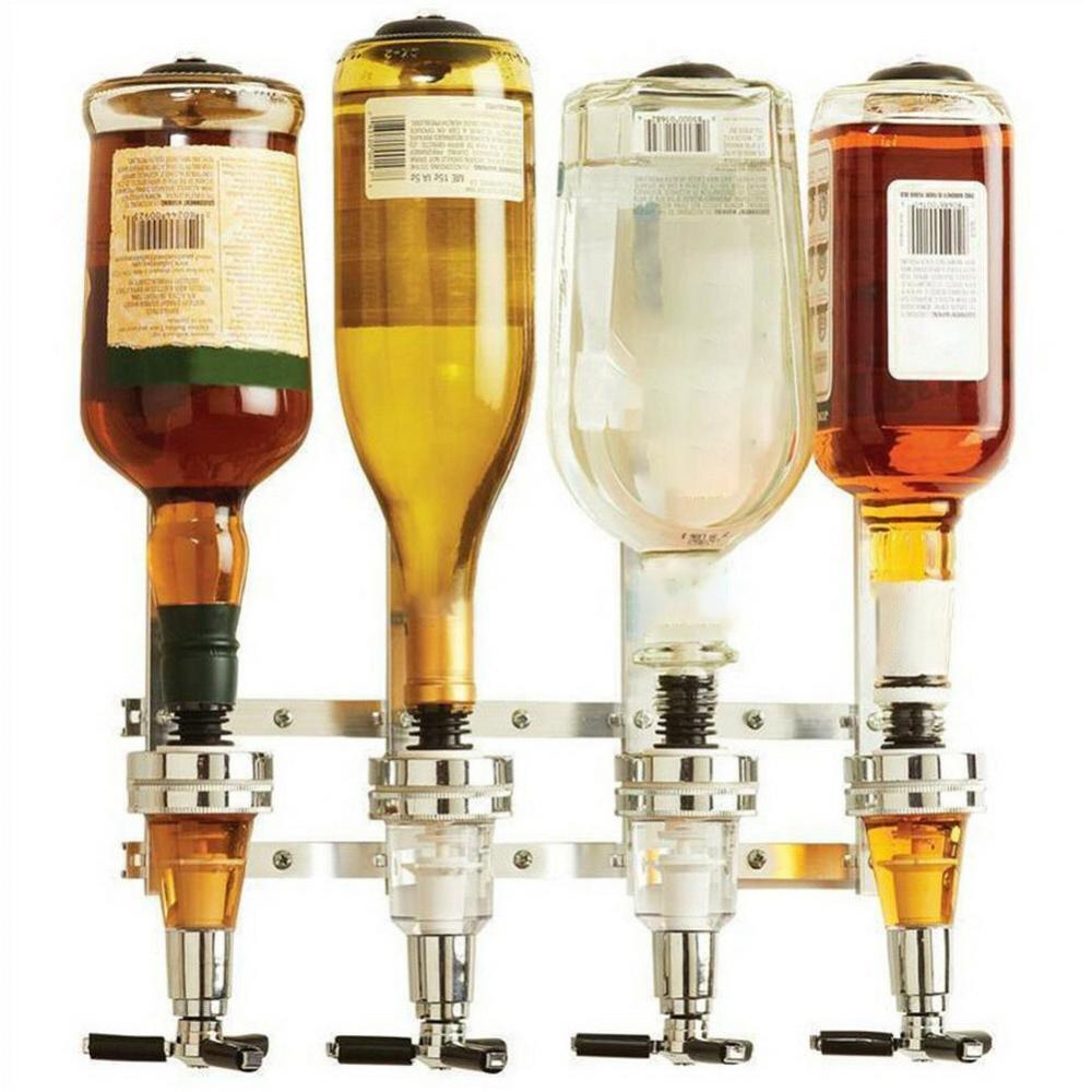 Wine Dispenser 25/30/45ml Wall Mounted Stand 4 Bottle Beer Home Bar Pourer Rack