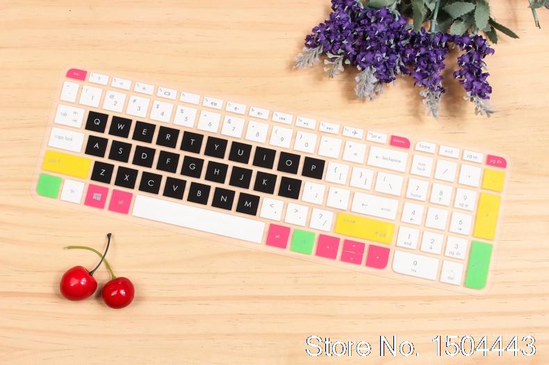 15.6" Laptop Keyboard Protector Skin - Ultra-thin Silicone Dustproof Cover for HP Pavilion Envy 15 Series: Candy Black