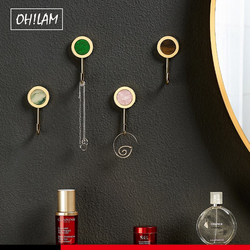 Self Stick Gold Brass Shell Decorative Wall Hooks Towel Rack Coat Hook Bath Jewelry Key Hangers Hallway Wall Clothes Bags Hook