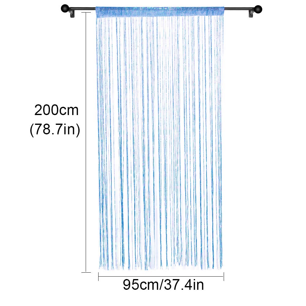 Kleurrijke String Chain Gordijn Shiny Kwastje Lijn Gordijnen Venster Deur Divider Drape Woonkamer Decor Volant Woondecoratie: B-blue