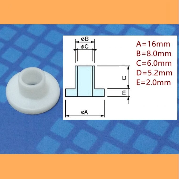 Rondelle en t à particules isolées, joint en plastique avec vis m6, concave et convexe, anneau de capuchon d'isolation, rondelle en plastique 16*6*2.