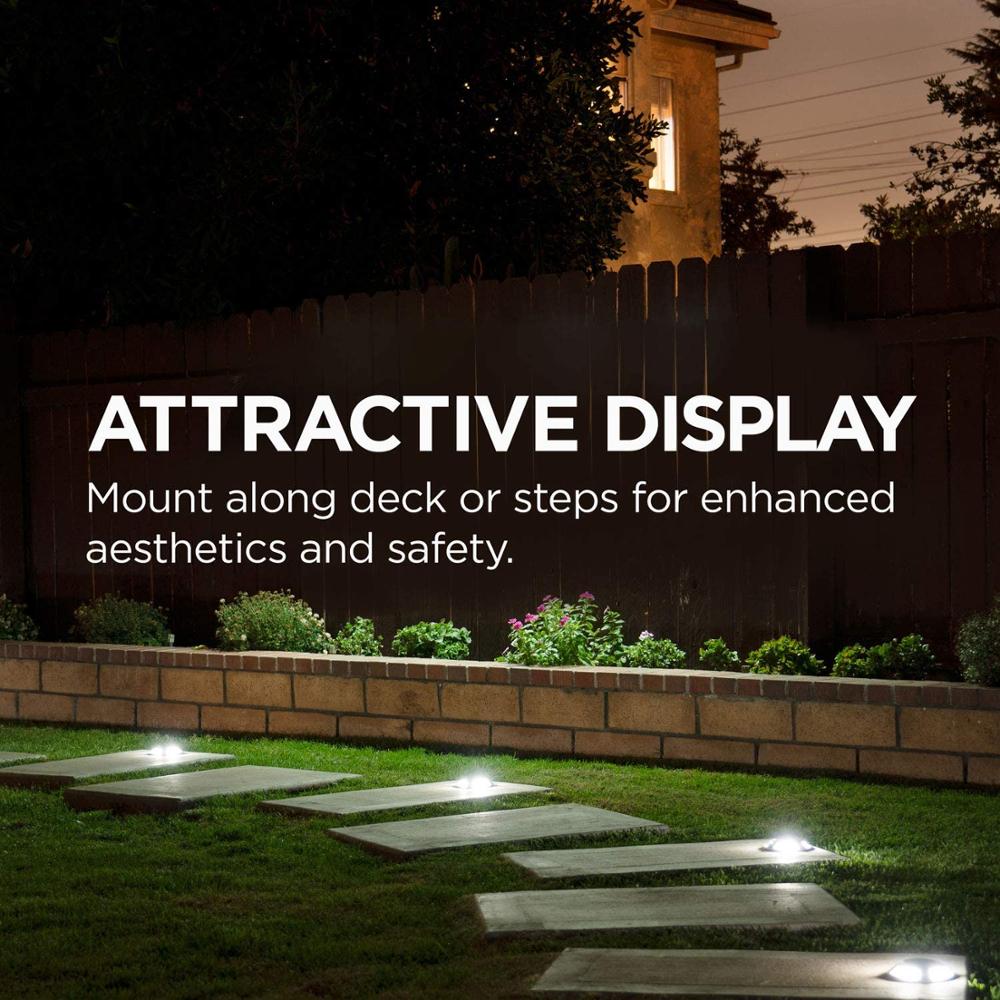 1Pc Solar Deck Light Driveway Security Light Weatherproof Path Light LED Garden Pathway Light