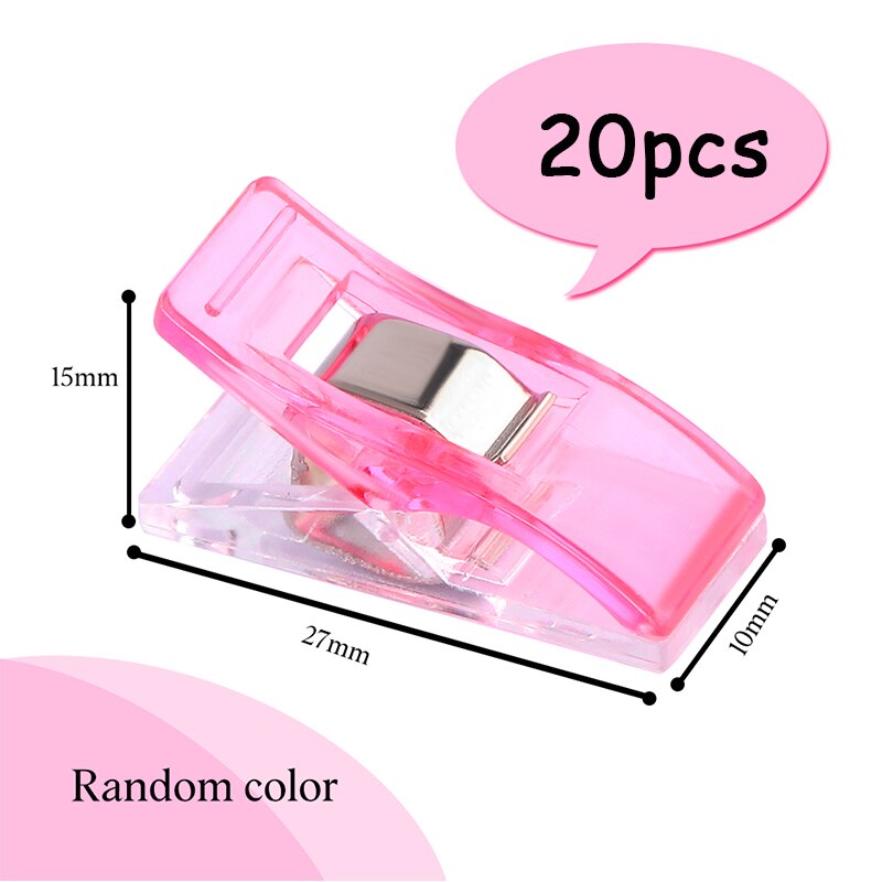 MIUSIE 20 Pcs Multicolor Plastic Clips Patchwork Hemming Clips Fabric Clamps Household Sewing Accessories Set