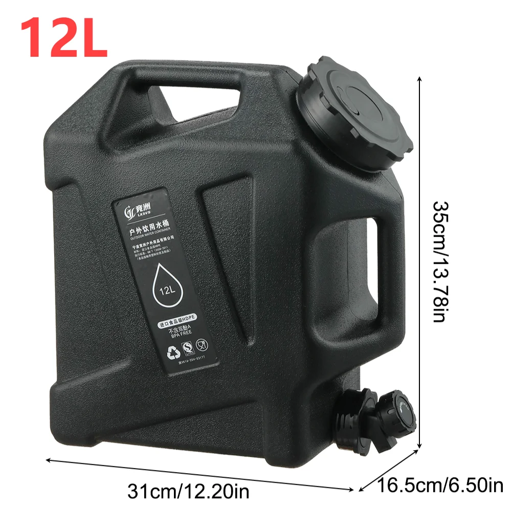 10/11/12L Water Bucket Large Capacity Water Pouch With Detachable Faucet Portable Drinking Water Container Camp Water Bag ﻿: green