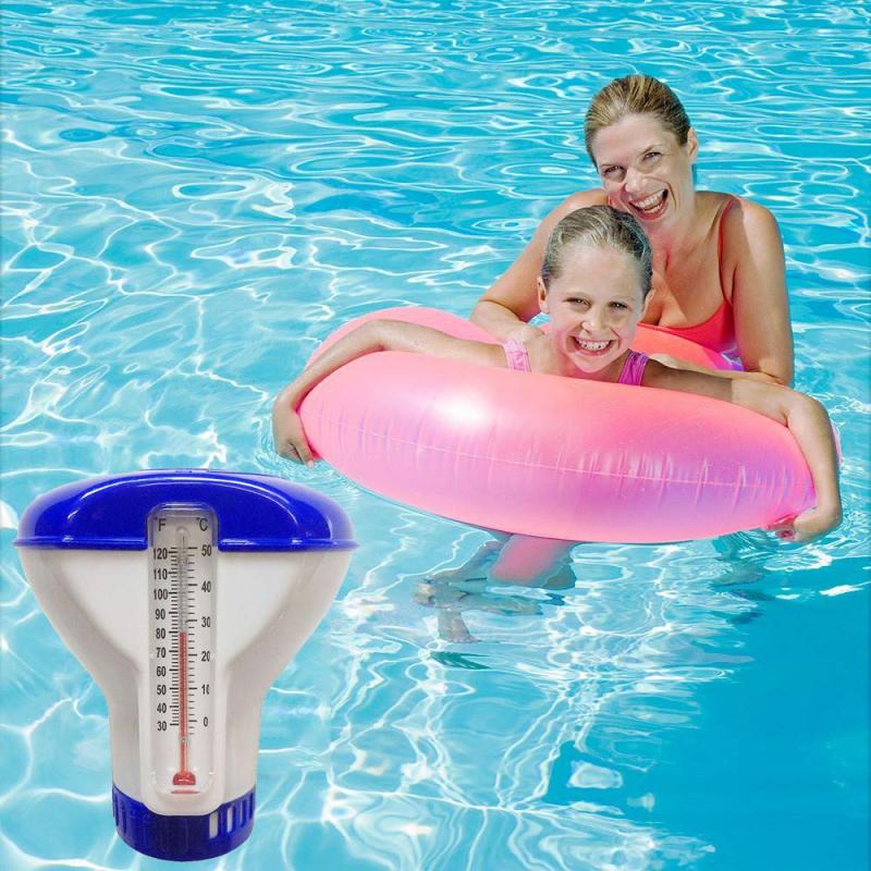 Automatic Floating Swimming Pool Chlorine Automatic Dispenser Pump With Thermometer Disinfection Swimming Pool Cleaning Tool