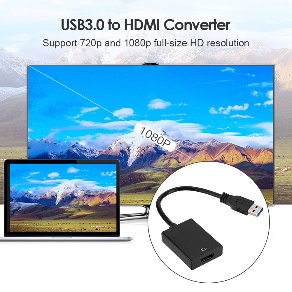 External Video Card Multi Monitor Adapter USB 3.0 to 1080p HDMI Adapter Cable Male to Female External Graphics Video Card