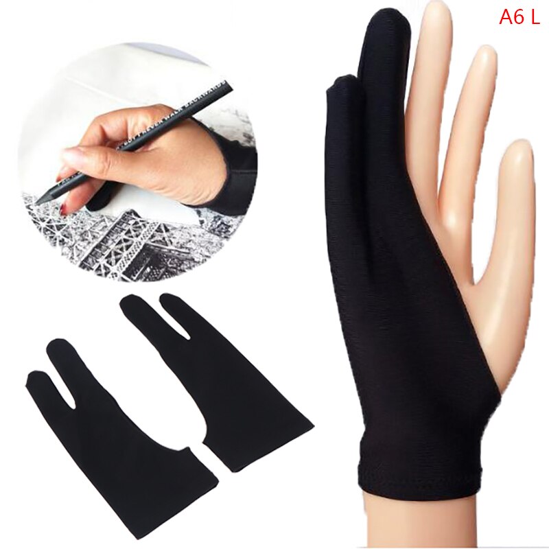 2 Pcs Finger Anti-fouling Gloves For Artist Drawing & Pen Graphic Tablet Pad: A6L