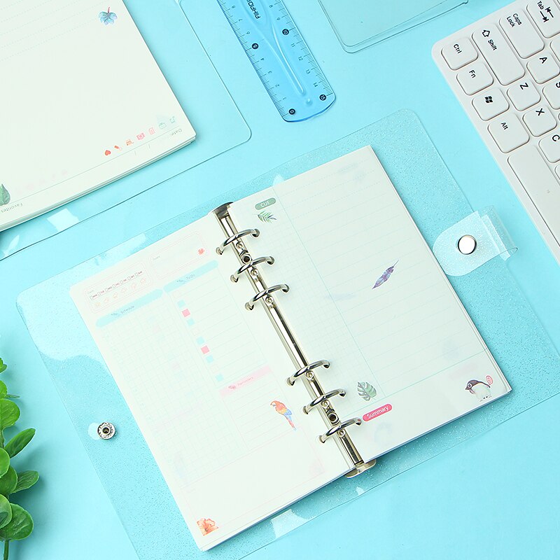 A5A6 Creatieve Gypsophila Notebook Cover Pvc Bindmiddel 6 Hole Losbladige Shell Notebook Case