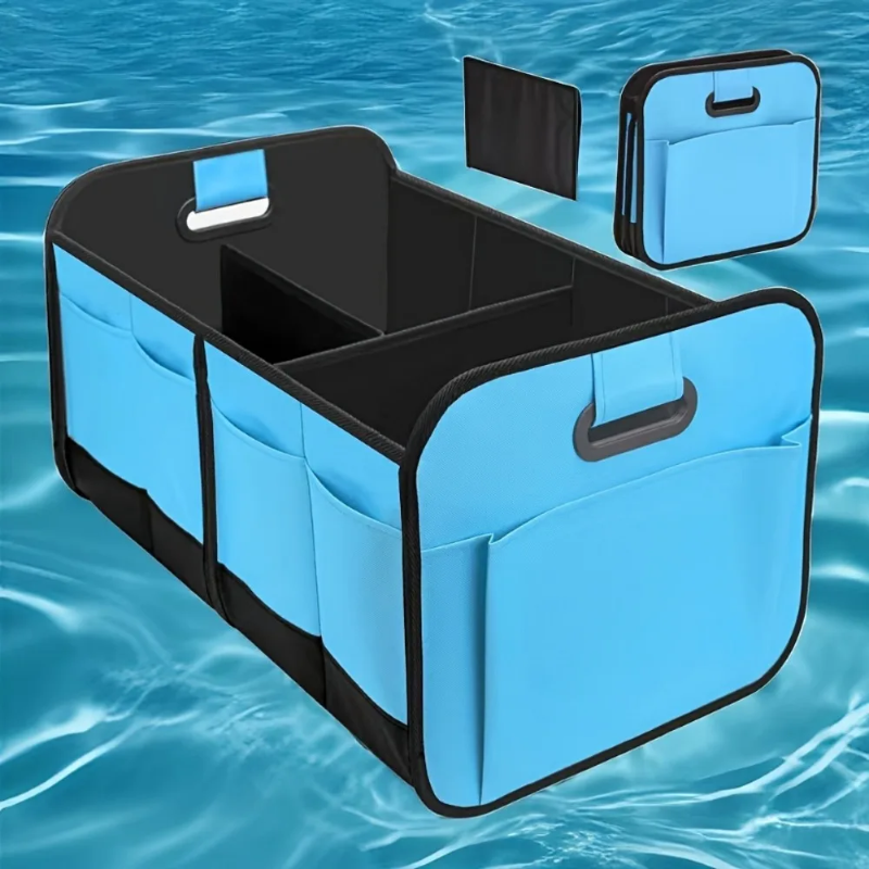Organizador de maletero para almacenamiento de coches, organizadores de coches plegables con múltiples compartimentos, bañadores plegables e impermeables, dispositivo para coche, 1 ud.