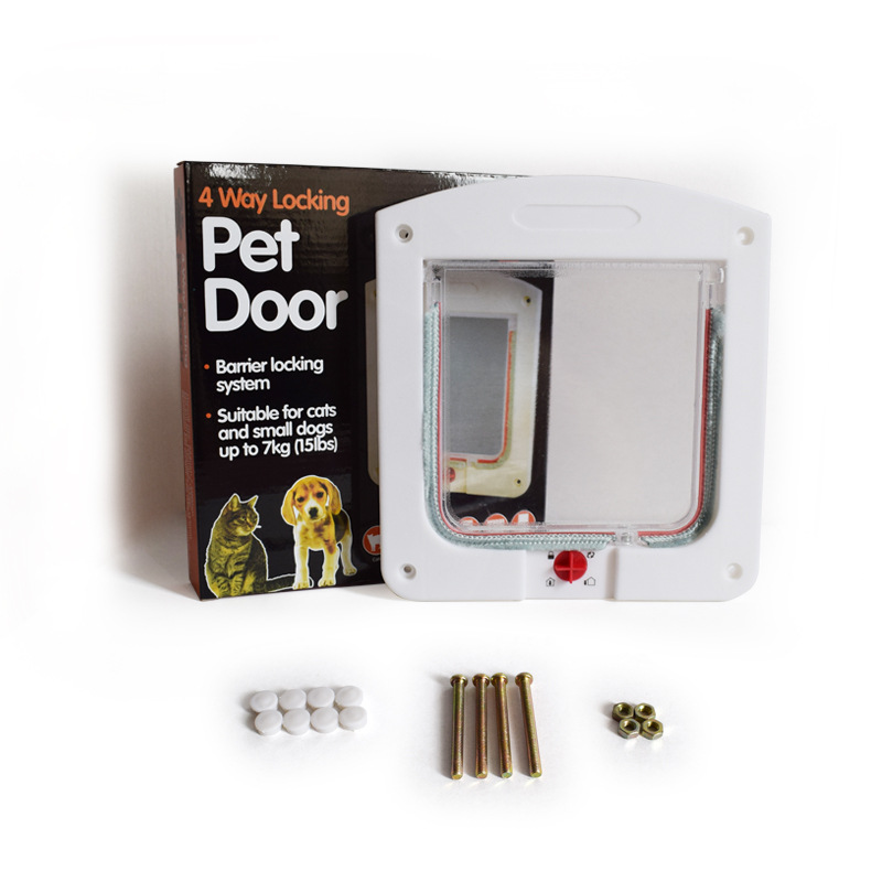 Puerta automática para gatos pequeños, puerta de montaje en pared, ABS, caja segura, Kit de puerta para mascotas,