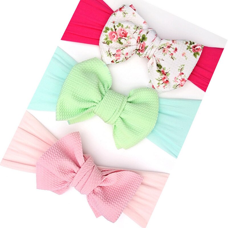3 Pcs/Set Sweet Princess Baby Headband Flower Big Bows Kids Children Turban Hairbands For Girls Baby Girl Hair Accessories: style 16