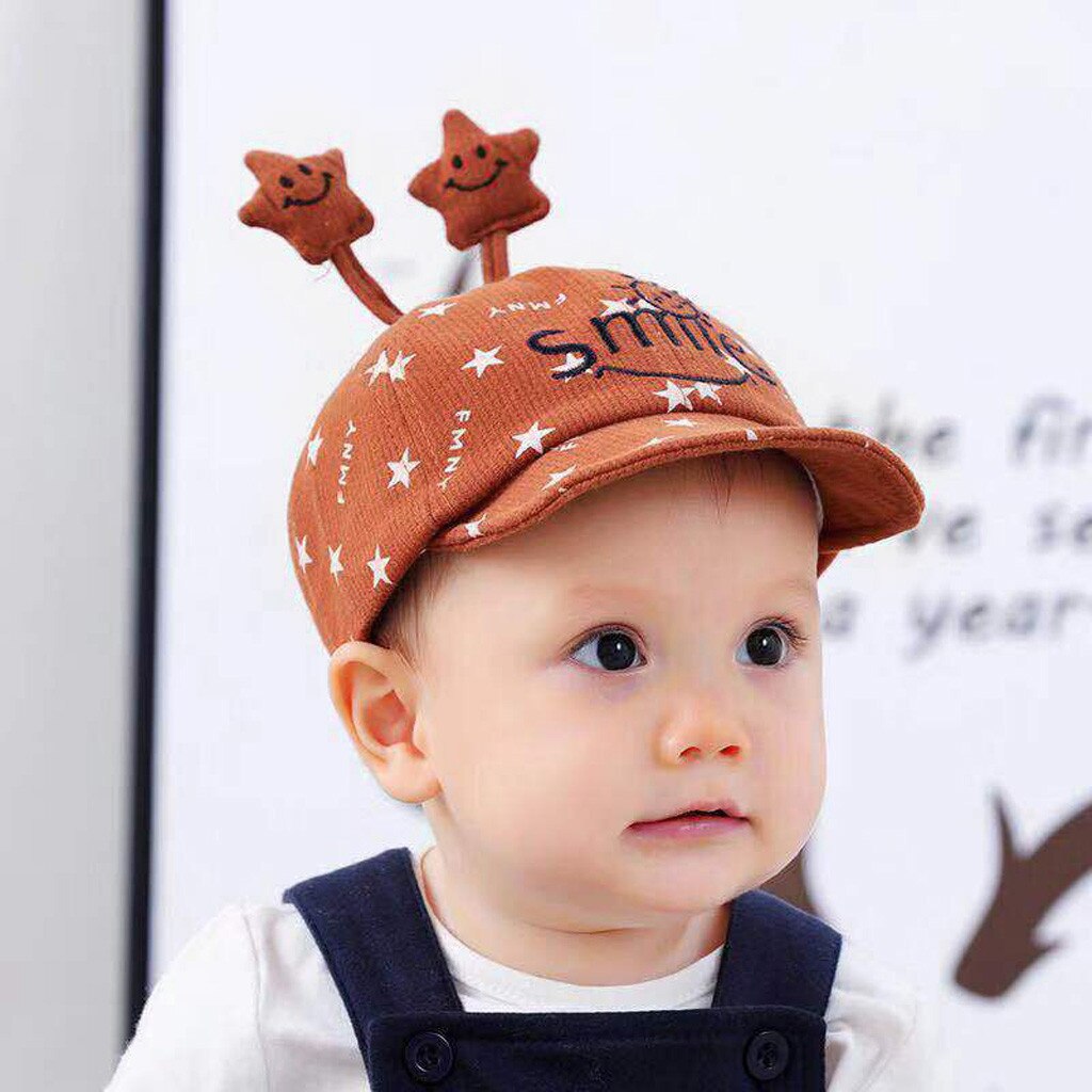 Infant Baby Hats Cartoon Beer Baseball Caps For Baby Boys Girls Spring Autumn Smile Letter Print Hats