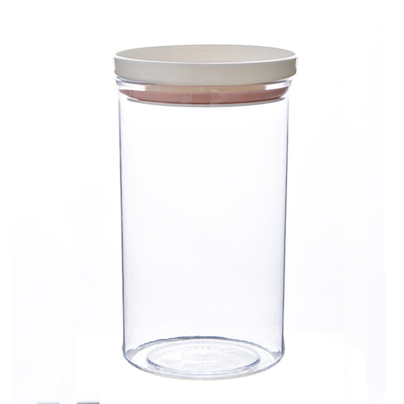 Japanese can be stacked whole grain storage tank kitchen with a lid plastic sealed container food storage container: pink550ml