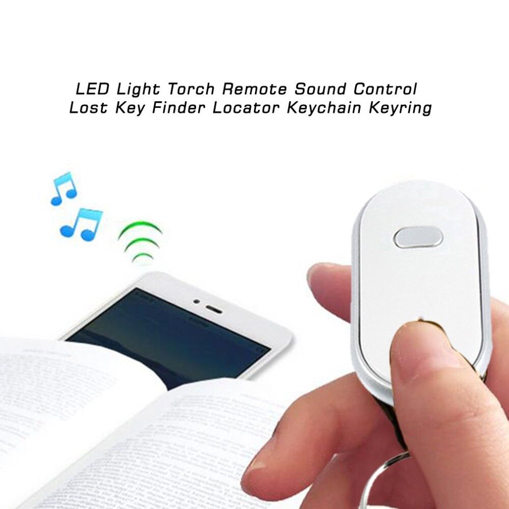 Whistle LED Light Torch Remote Sound Control Lost Key Finder Locator Remote Keychain Keyring With Whistle Claps