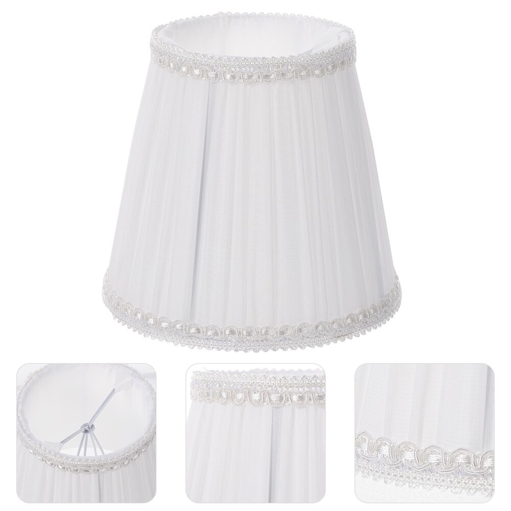 1pc Cloth Lampshade Lamp Protective Cover Chandelier Lamp Shade Lamp Decor: White