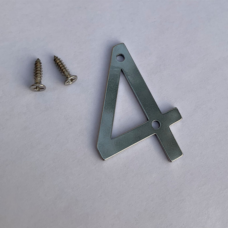 50mm Stainless Steel House Numbers With Screws Metal Digital Label Doorplate Door Plaque Number Signs For Mailbox Street Numbers: Number 4