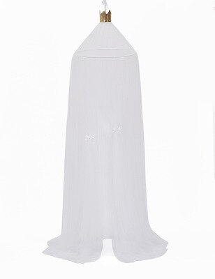 Cúpula cama dossel de algodão mosquito net cama pendurado cortina para crianças do bebê leitura jogar decoração casa: white