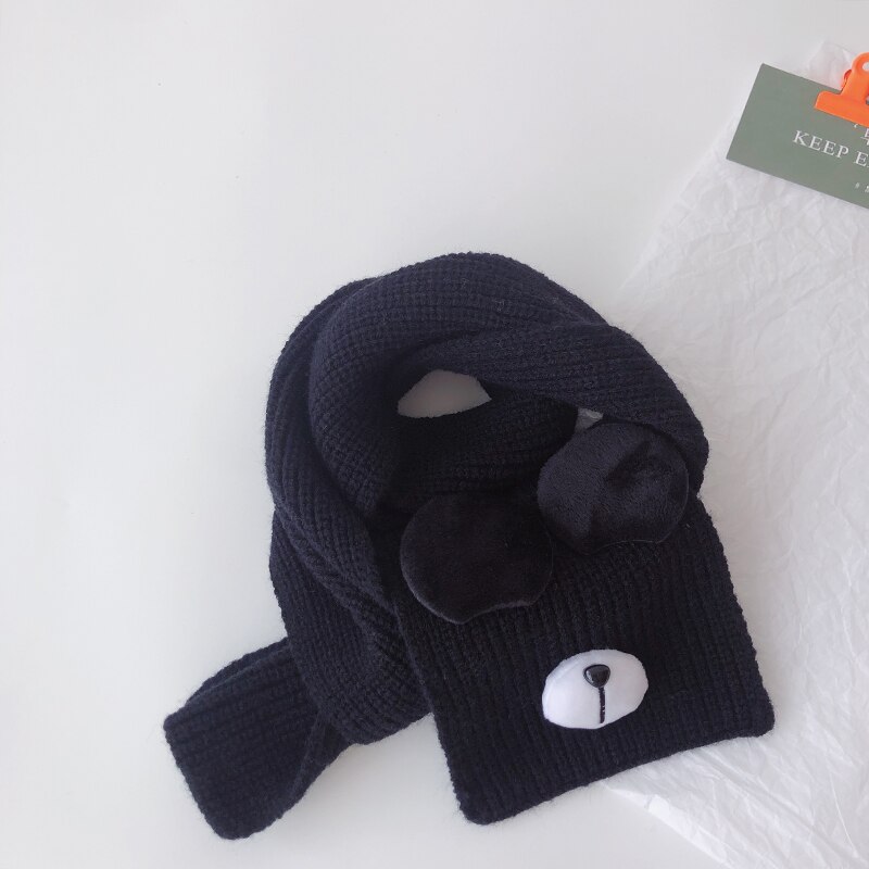 Herfst Winter Baby Gebreide Sjaal Zachte Warme Kids Jongens Meisjes Halsdoek Kinderen Hals Sjaals: Black