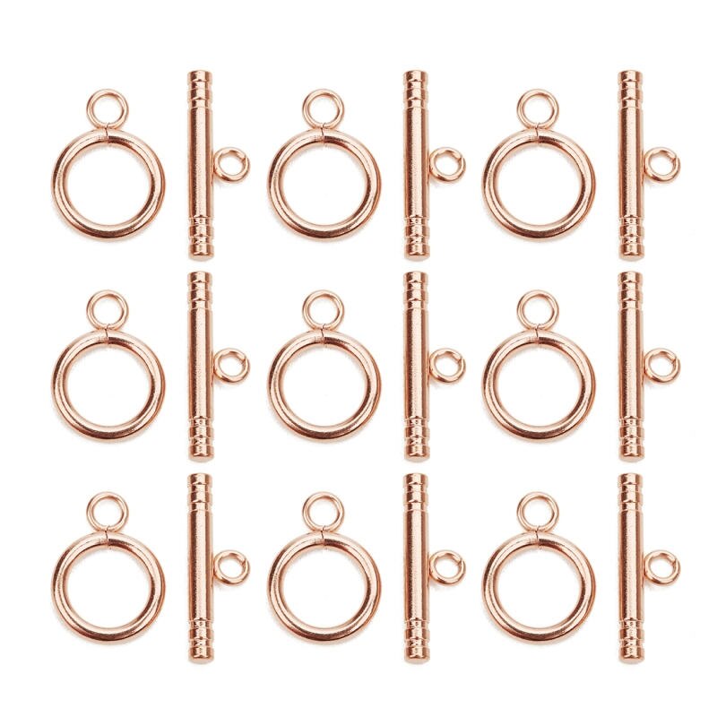 4set/lot 3 Style Stainless Steel OT Clasps Connectors for DIY Bracelet Necklace Jewelry Findings Making Accessories: rose gold