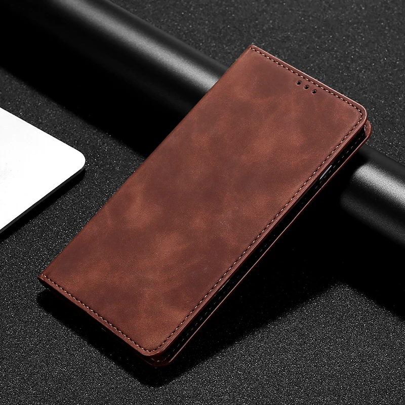 Leder Handy hülle für Capas Xiaomi Poco phone F1 Brieftasche Abdeckung für Carcasas Xiaomi Poco phone F1 Mujer Hoesje: Brown