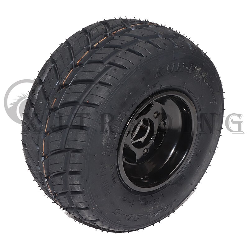 Roue avant de Karting 10x4,50-5, roue arrière 11x7,10-5 avec moyeu de roue en alliage d&#39;aluminium de 5 pouces pour Buggy GO KART ATV UTV: 10x4.50-5 black