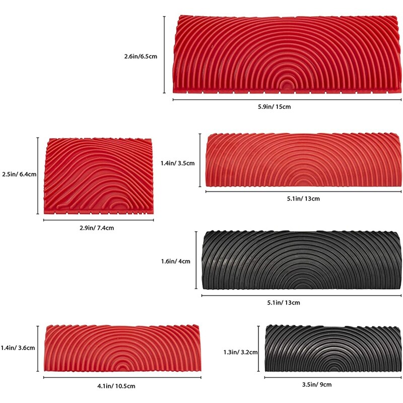 6Pcs DIY Rubber Wood Texture Graining Tool,Wood Pattern Painting Tool and Wood Grain Paint Tool for Wall Room Decoration