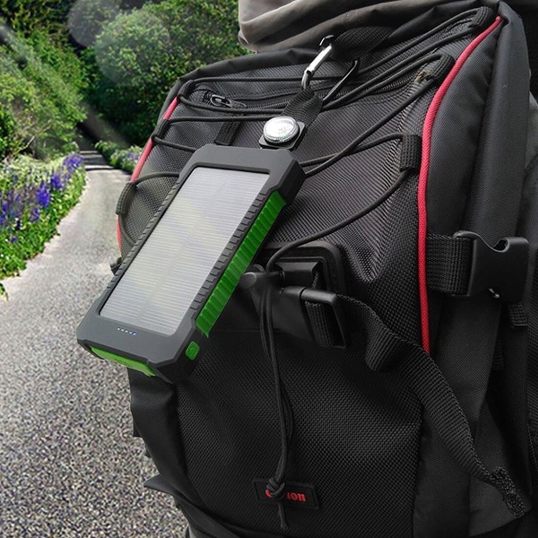 20000 Mah Hoge Capaciteit Waterdichte Solar Power Bank Dual Usb Externe Polymer Batterij Oplader Outdoor Licht Powerbank