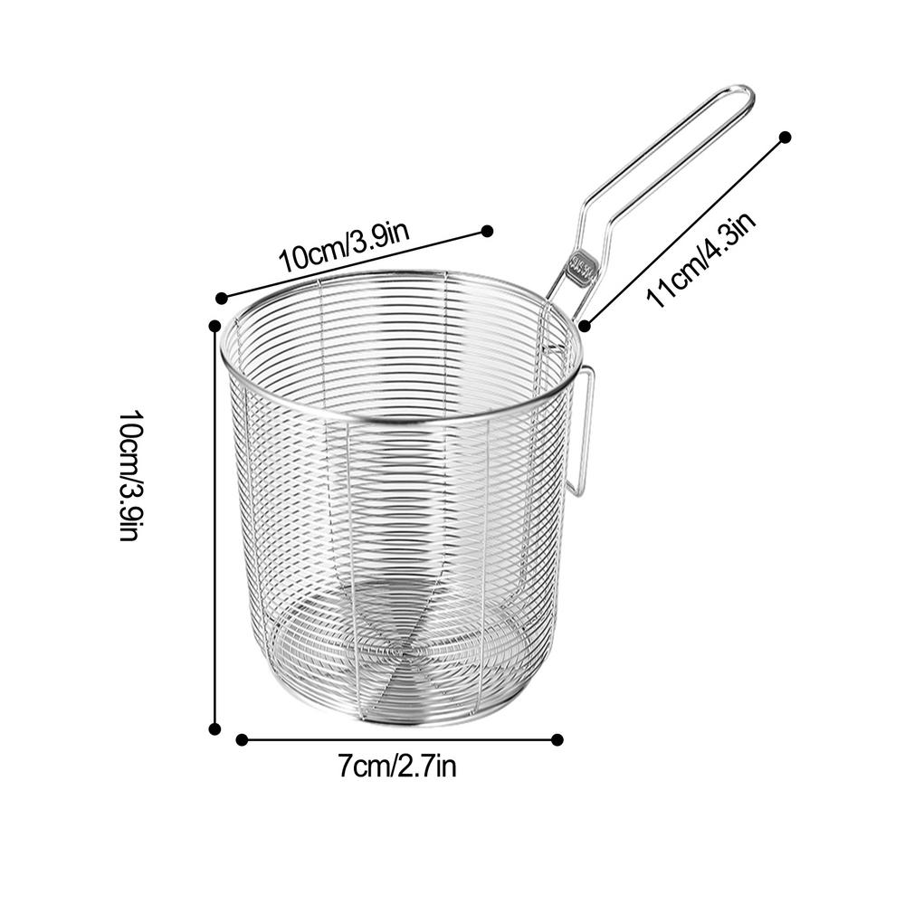 Basket Fry Frying Strainer Baskets Steel French Stainless Chip Fries Food Round Fryer Wire Mesh Deep Fried For Spoon Serving