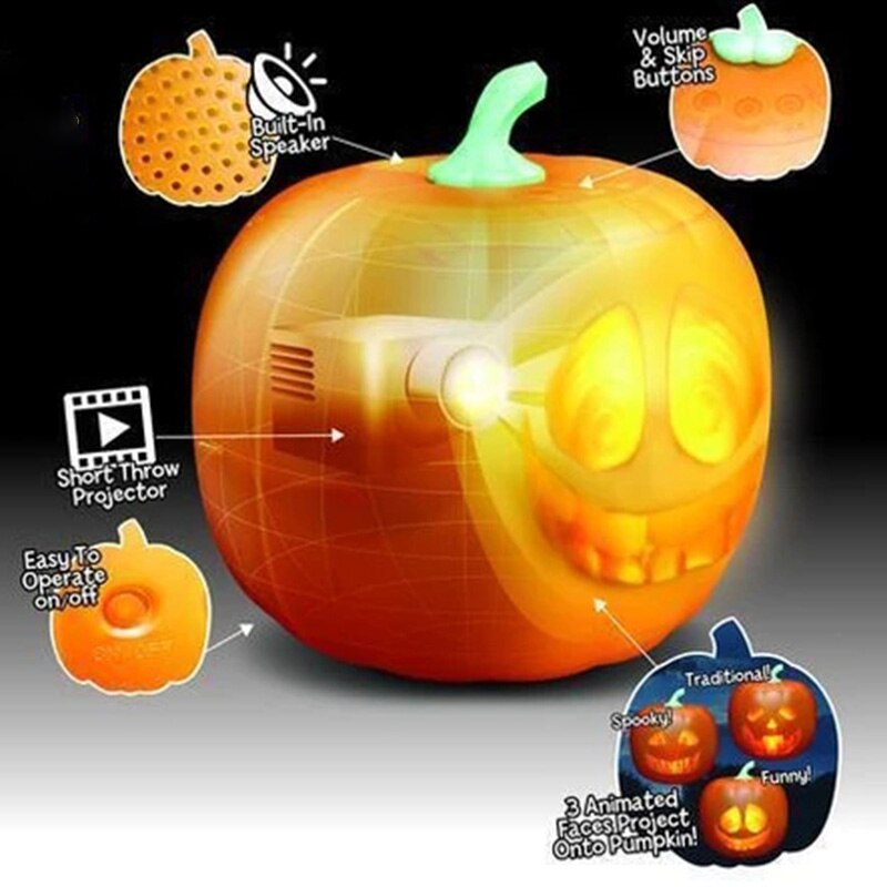 Halloween Talking Animated LED Pumpkin Flash Projection Lamp For Home Party Halloween Decoration Flash Talking Pumpkin LED