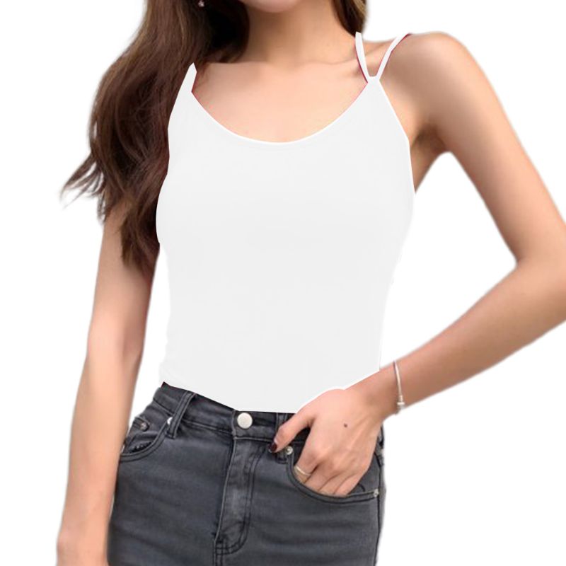 Gravidwomens sommer cross strappy bandage backless crop top solid color slim fit backless camisole basic night party vest: Hvid