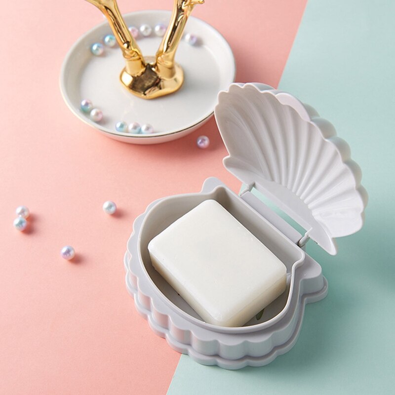 Bärbar skalform tvålskål badrum dränering tvål skål resa tvål skydda fodral badrumstillbehör