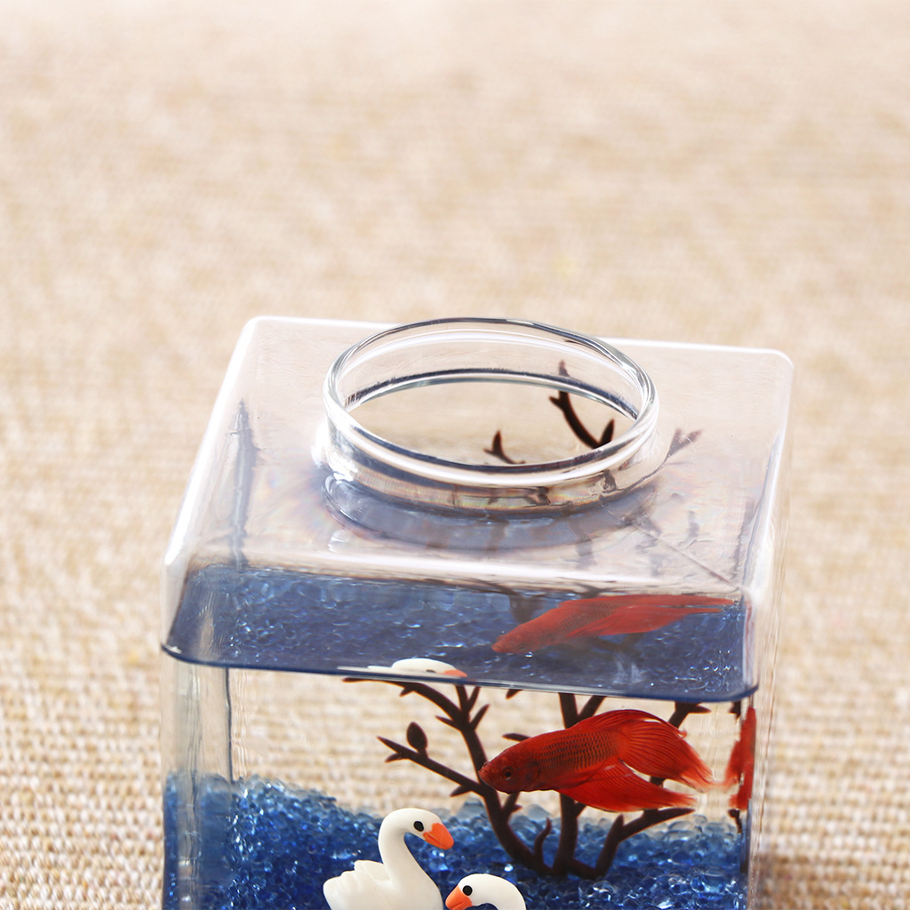 Desktop Ecological Bottle Office Desktop Micro View Glass Fish Tank Bucket Fish Tank Mini Small Fish Tank