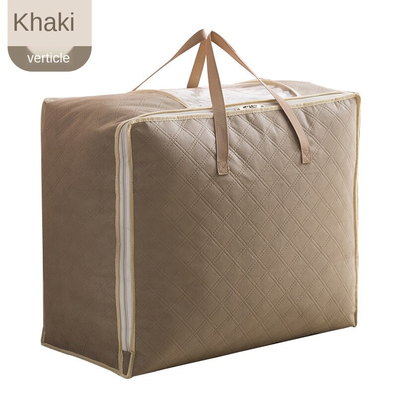 Large Capacity Clothes Storage Bag Organizer with Reinforced Handle Thick Fabric for Comforters, Blankets, Bedding: L KHAKI