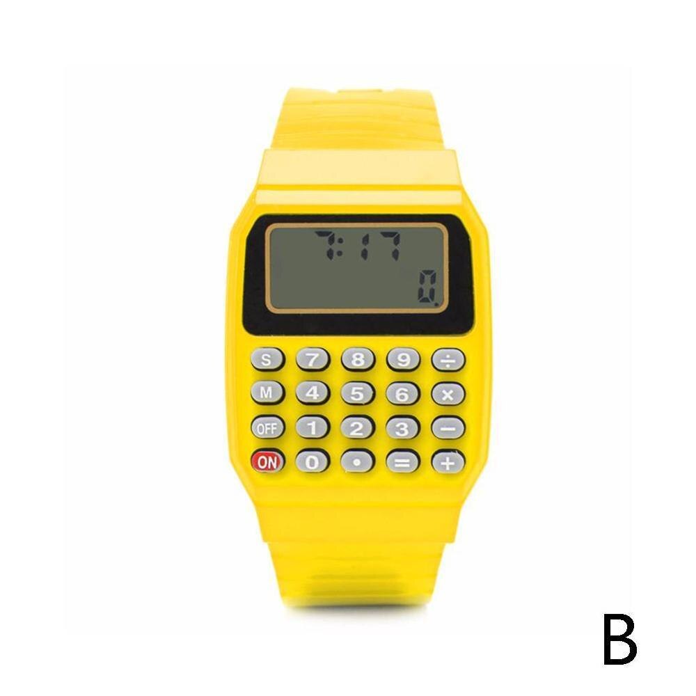 Child Silicone Electronic Calculator Date Time Multifunction Watch Wrist Calculator Watches P8H3