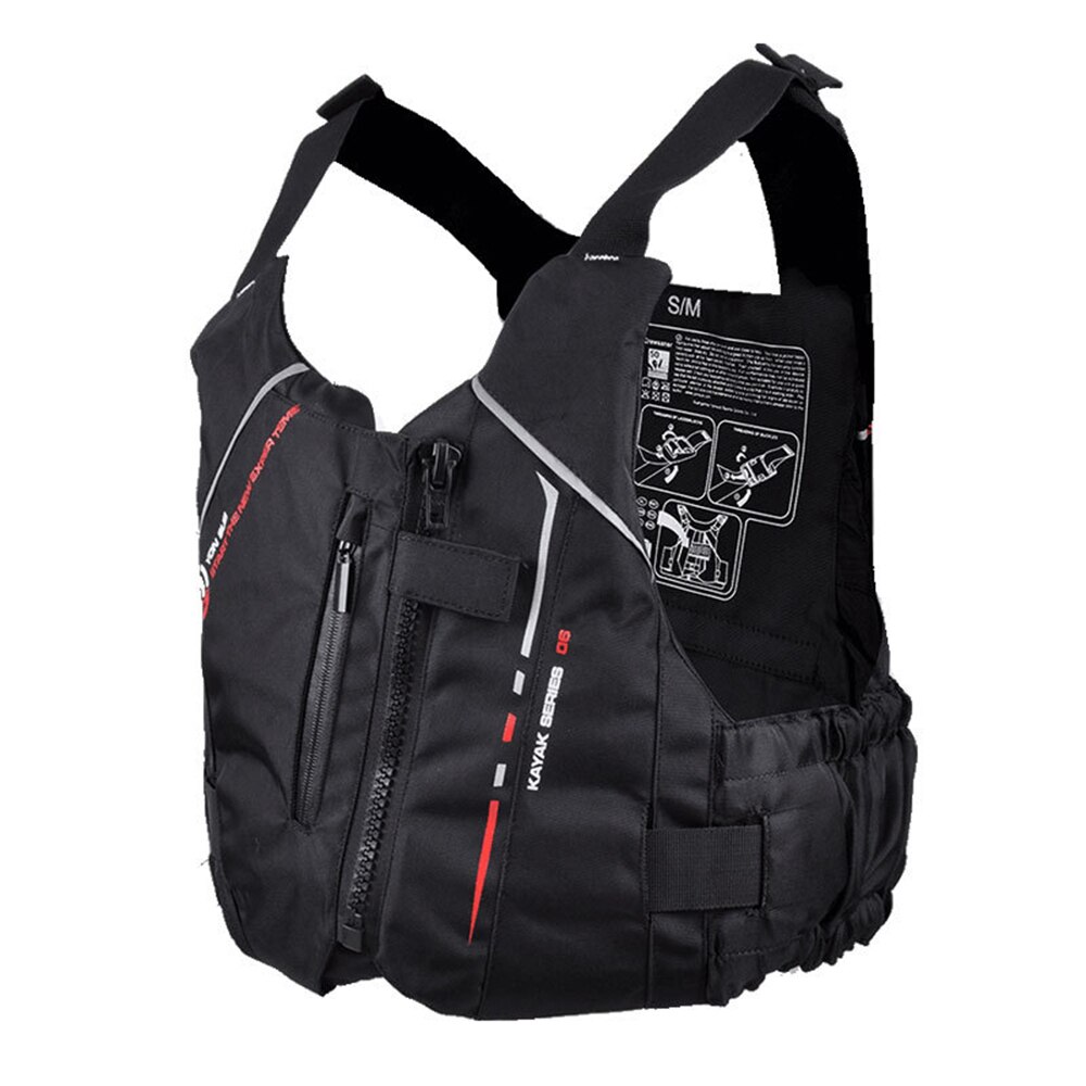Dorosła przenośna kamizelka ratunkowa Nautical Professional Life Saving duża kamizelka wypornościowa Snorkeling żeglarstwo kamizelka ratunkowa do pływania: Black / XL