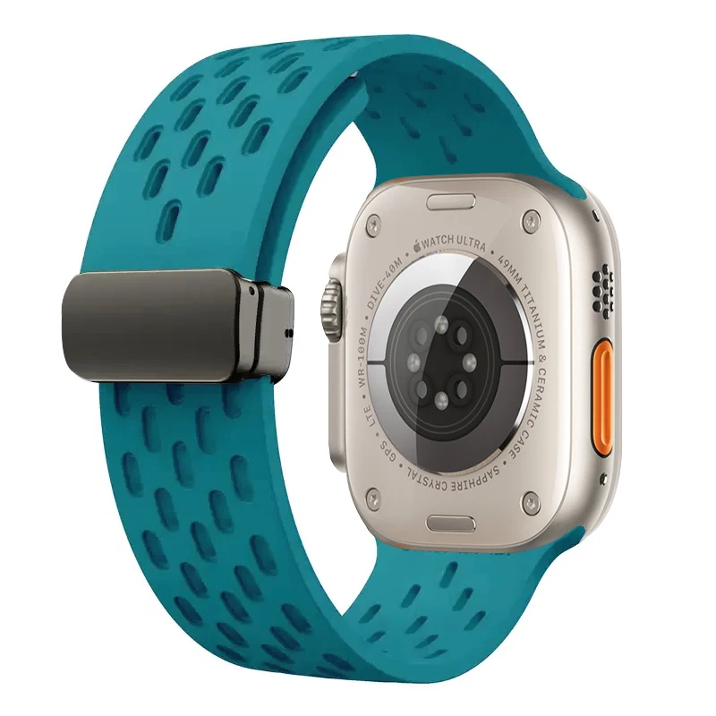Magneettinen ranneke apple watch ultra 2 :lle , 49mm 44mm 45mm 40mm 41mm 42 38 45 mm silikoniranneke iwatch-sarja 9 7 8 se 6 5 3: Hopea valkoinen / 12mm