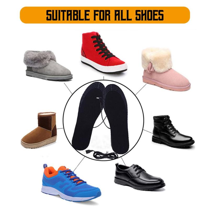 Neue 1 Paar USB Elektrisch Beheizt Schuh Einlegesohlen Füße Heizung Fuß Winter warm Halten Fuß Schuhe Einlegesohle Schuhe Stiefel Heizung