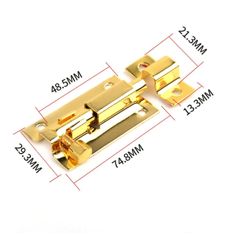 Verrou de porte en acier inoxydable, solide, coulissant, à loquet, agrafes, de 1.5/2/3/4 pouces, wzpi: Bright Gold 3 Inches