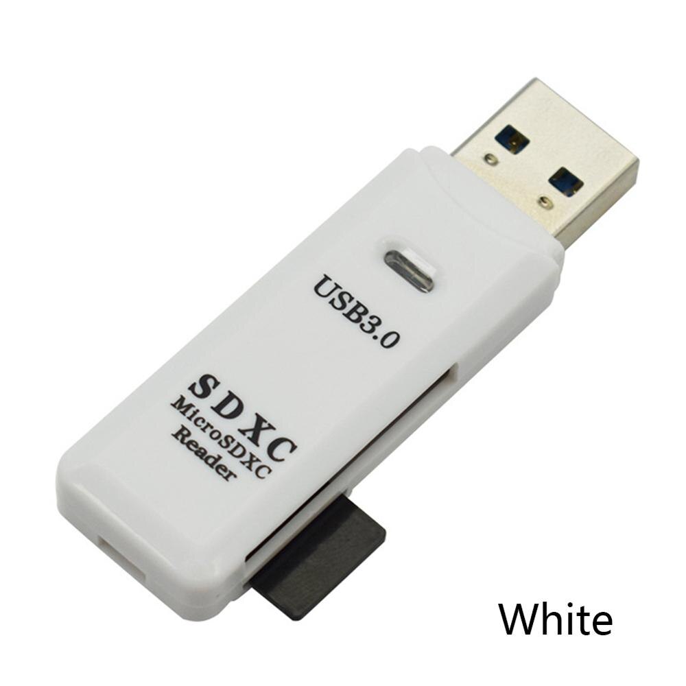 Ultra High Speed 2 in 1 USB 3.0 Memory Card Reader Flash Adapter Micro SD SDXC: White