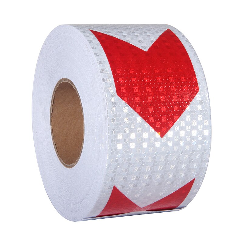 Cinta reflectante de seguridad para motocicleta, pegatinas rojas y blancas, tira Diagonal, Material reflectante, 10cm x 10m