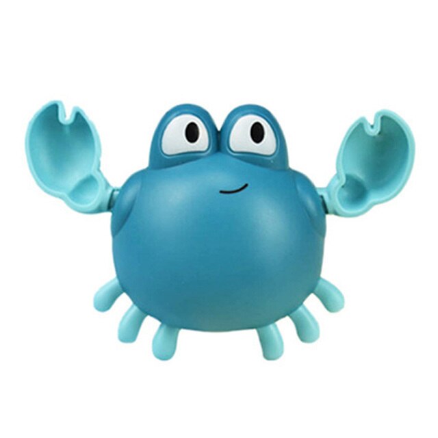 Baby Cute Animals Bath Toy Swimming Pool Water Play Bathing Ducks Crab Frog Classic Chain Clockwork Water Toys For Kids: Blue Crab