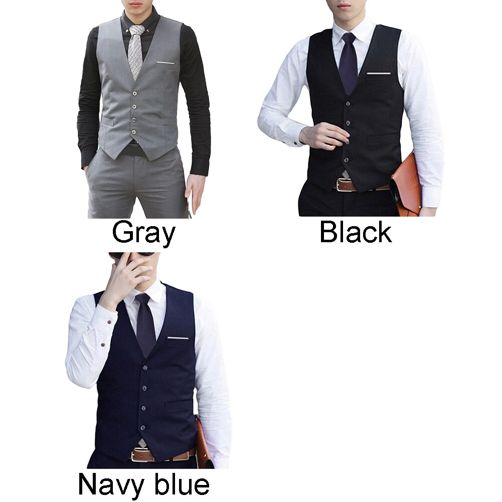 Heren formeel zakelijk vest pak slim fit smoking casual jurk jas gilet