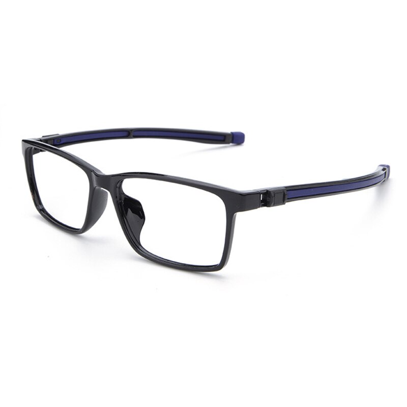 Montura de gafas ópticas deportivas para hombre y mujer, lentes cuadrados con absorción magnética, con imán para colgar en el cuello, gafas para miopía ajustables: black blue