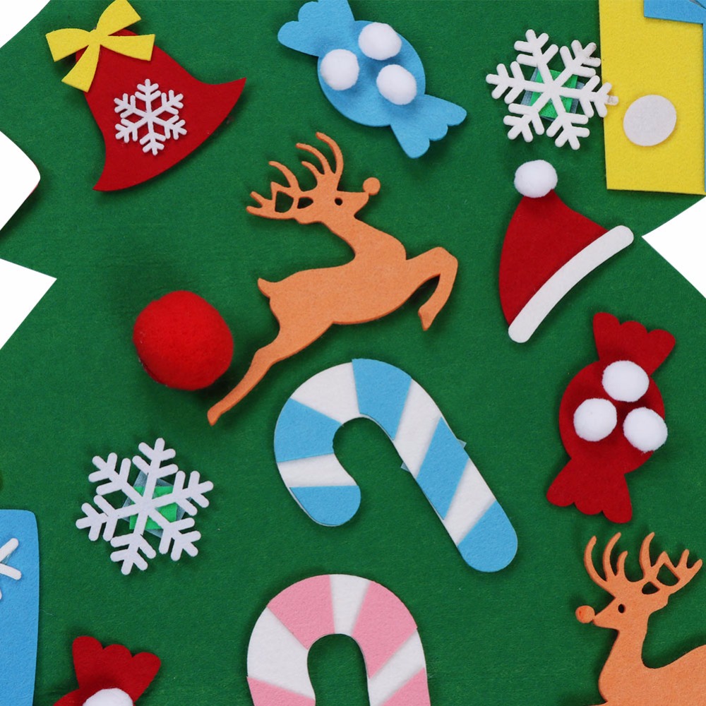 JOYLIVE Wall Sticker Christmas Tree Year Kids ToysWarm DIY Felt Artificial Tree Wall Hanging Ornaments